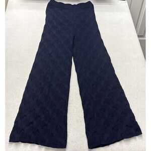 Rachel Comey High Rise Knit Palazzo Wide Leg Pants Navy Blue Women's Small